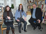 Wyman Brent mit Rabbiner Dr. Walter Rothschild und Andrea Oberheiden in Kiel